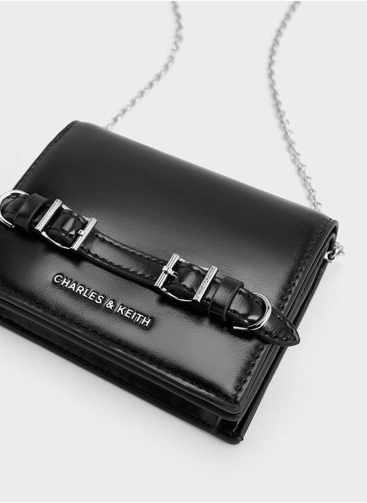 Sloane Chain-Handle Wallet & Crossbody Bag - Black