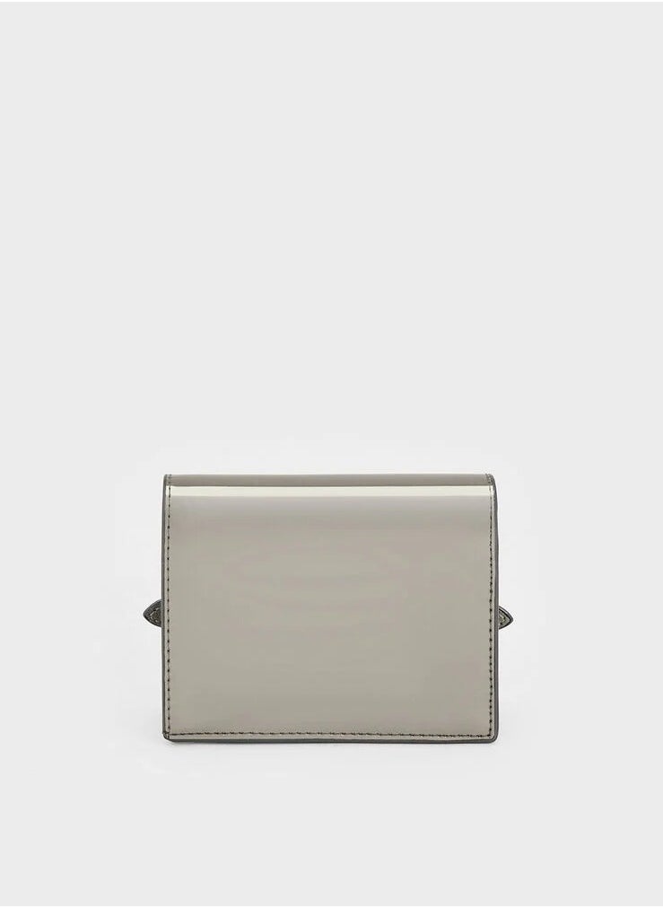 Sloane Metallic Chain-Handle Wallet & Crossbody Bag - Pewter