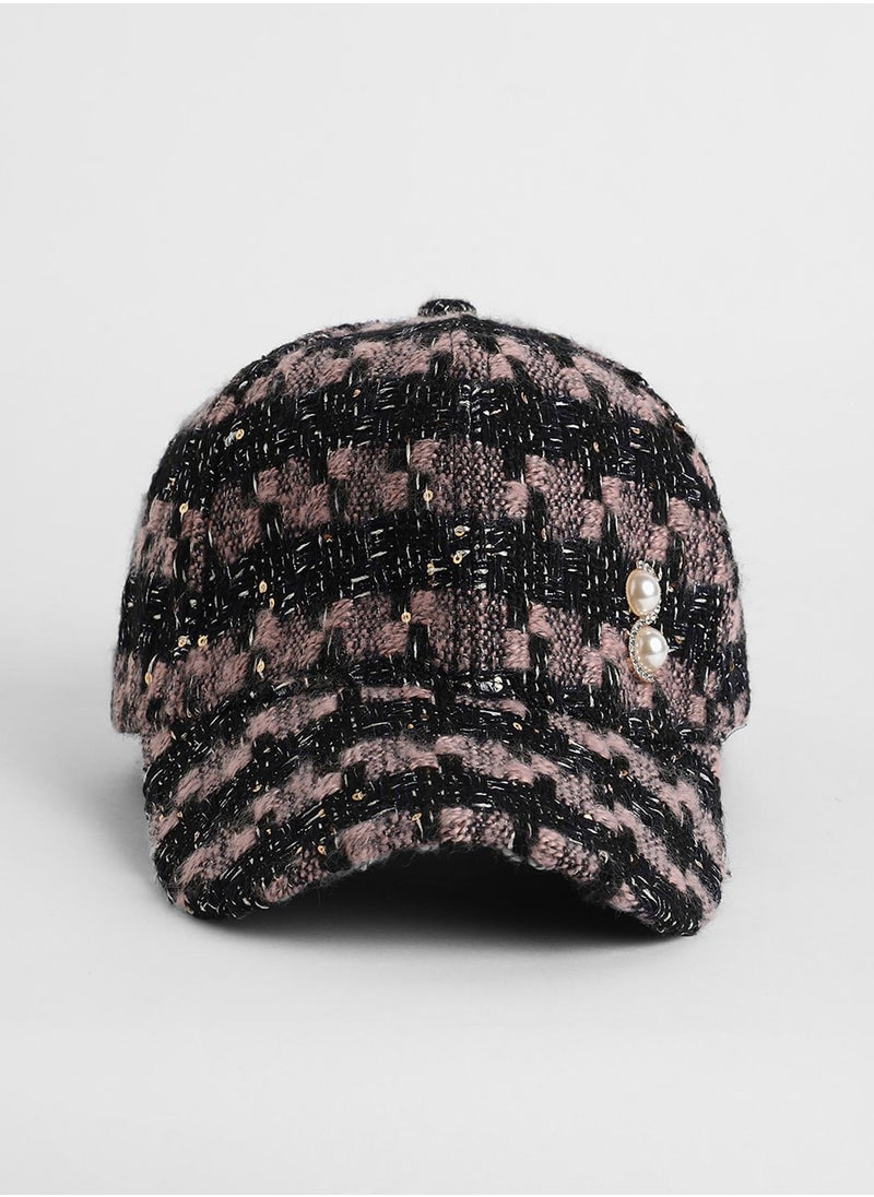 Embellished Weave Baseball Cap