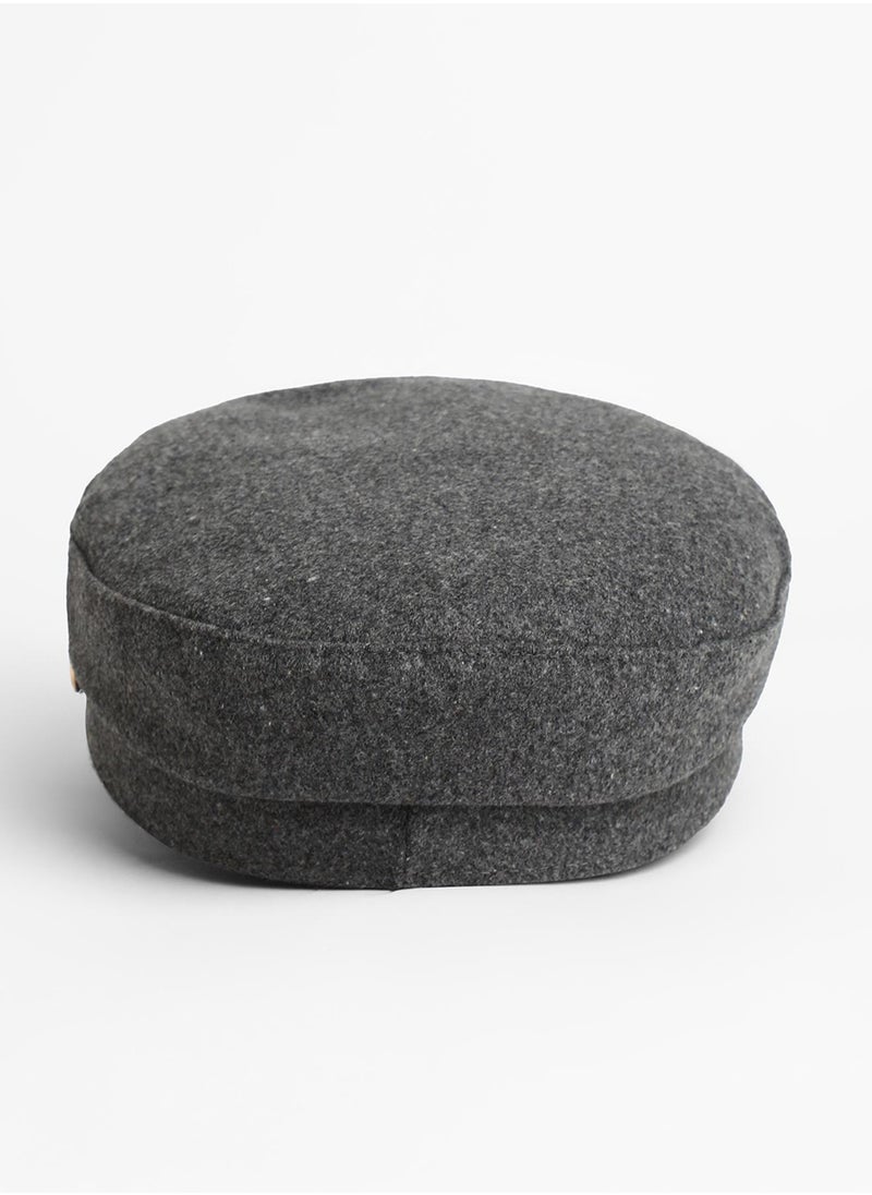 Chain-Lined Breton Cap - Charcoal Grey