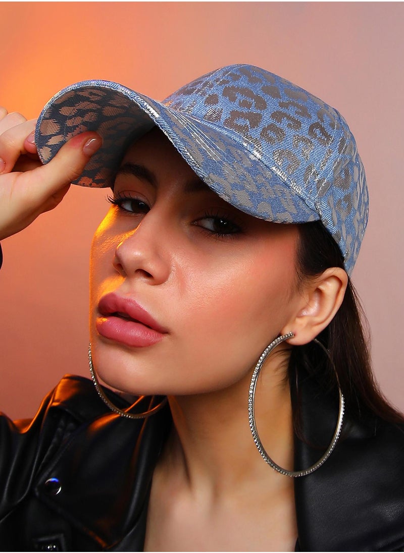Metallic Leopard Baseball Cap