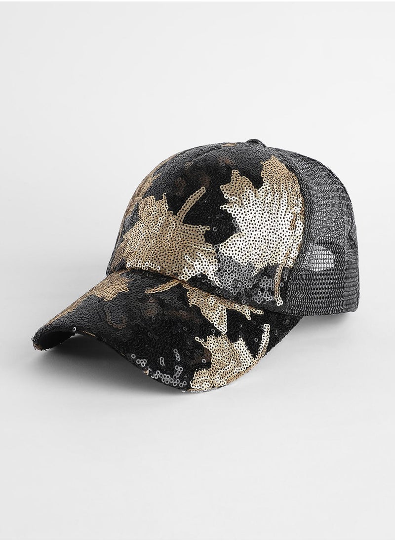 Abstract Sequin Baseball Cap