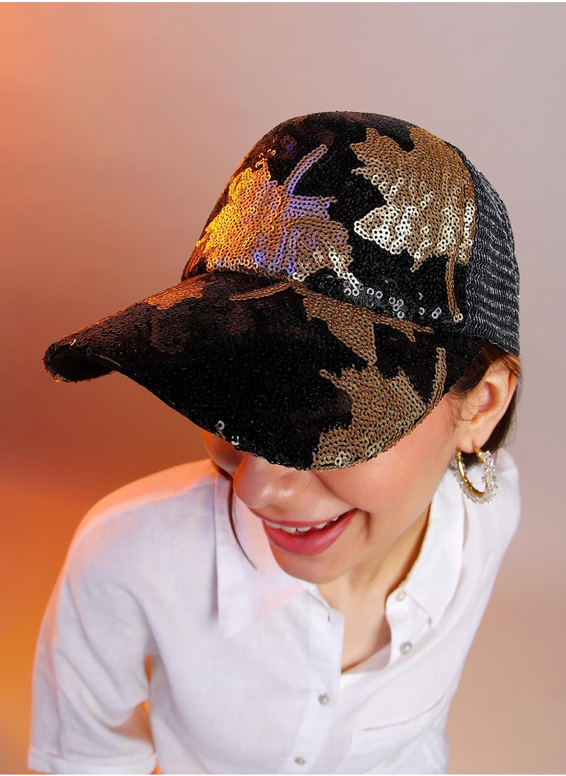Abstract Sequin Baseball Cap