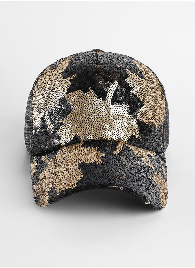 Abstract Sequin Baseball Cap