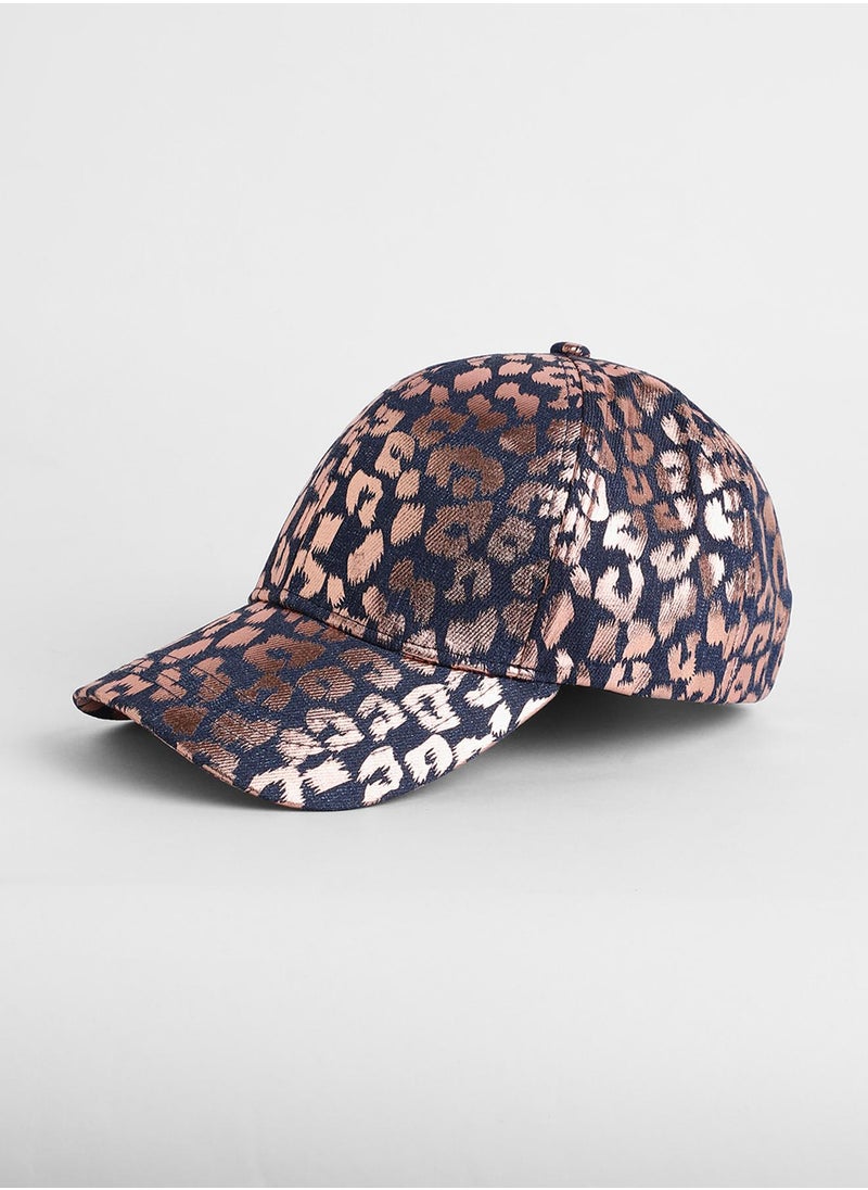 Metallic Leopard Baseball Cap