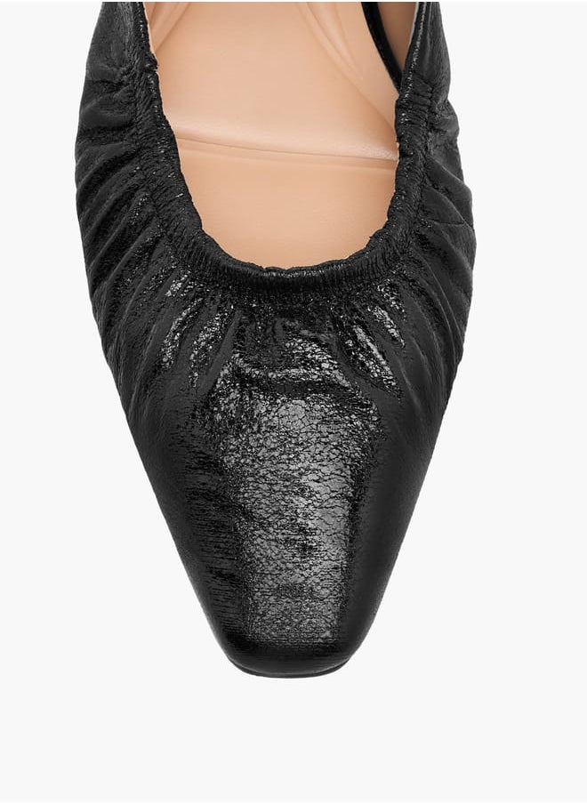 Women's Textured Slingback Shoes with Elasticated Strap