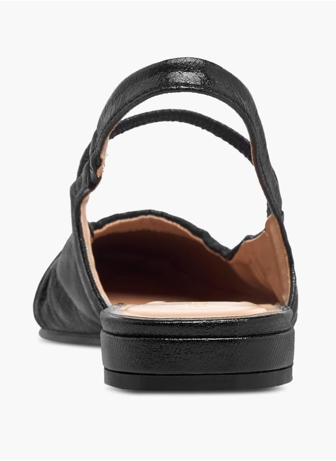 Women's Textured Slingback Shoes with Elasticated Strap