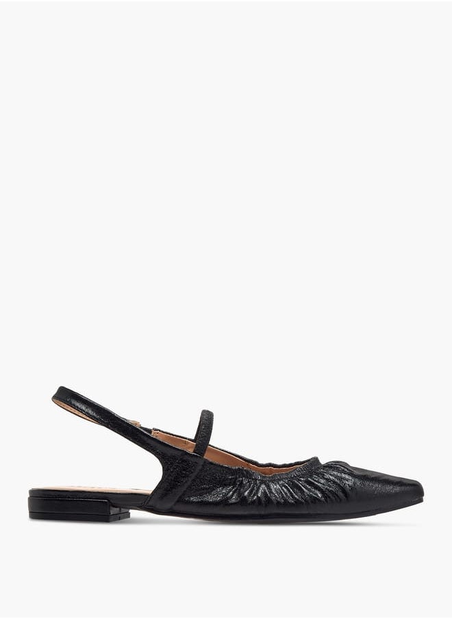 Women's Textured Slingback Shoes with Elasticated Strap