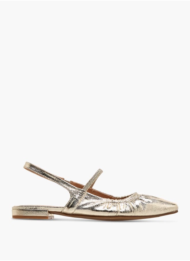 Women's Textured Slingback Shoes with Elasticated Strap