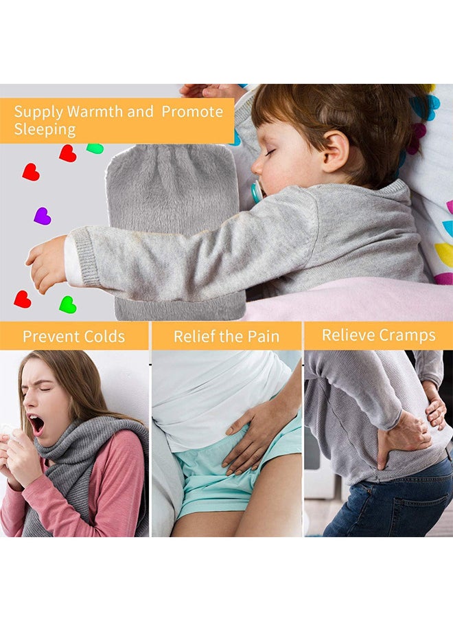 1000ML Hot Water Bottle With Soft Cover Leakproof Hot Water Bag Long Plush Warm Hand Pouch Reusable Hot Water Pouch For Women And Girl Portable Hot Water Bag For Office Home Bed
