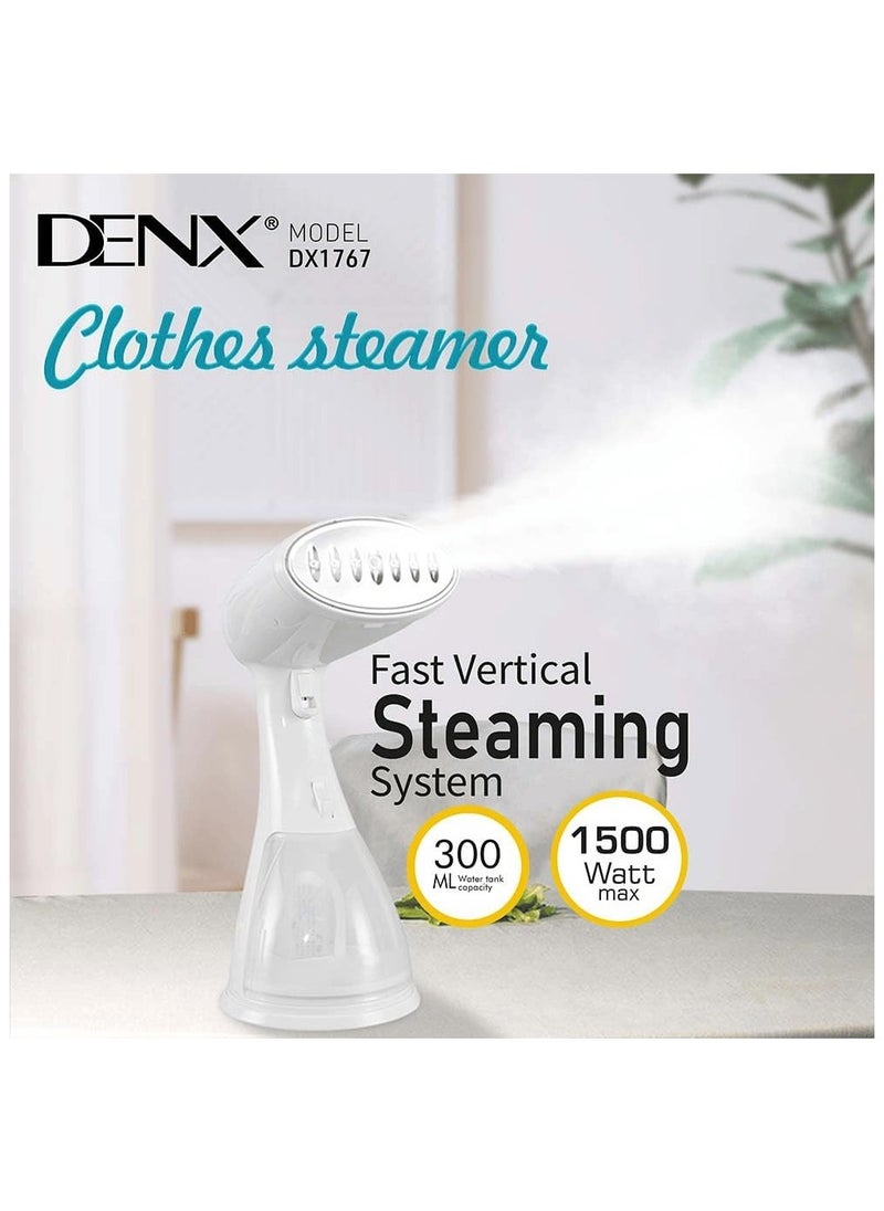 DX1767 Handheld Clothes Steamer – Fast Heat-Up, Portable Fabric Steamer for Garments, 1800W Powerful Wrinkle Remover, Travel & Home Use, Large Water Tank, Auto Shut-Off