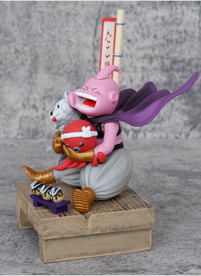 Dragon Ball Octopus Rice Majin Buu Action Figure Decorative Resin Sculpture Home Decor Statue, Art Figurine Home Ornament Decoration for Office, Living Room, Bedroom, Book Shelf, TV Cabinet, Desktop