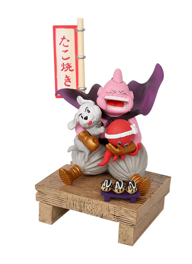 Dragon Ball Octopus Rice Majin Buu Action Figure Decorative Resin Sculpture Home Decor Statue, Art Figurine Home Ornament Decoration for Office, Living Room, Bedroom, Book Shelf, TV Cabinet, Desktop
