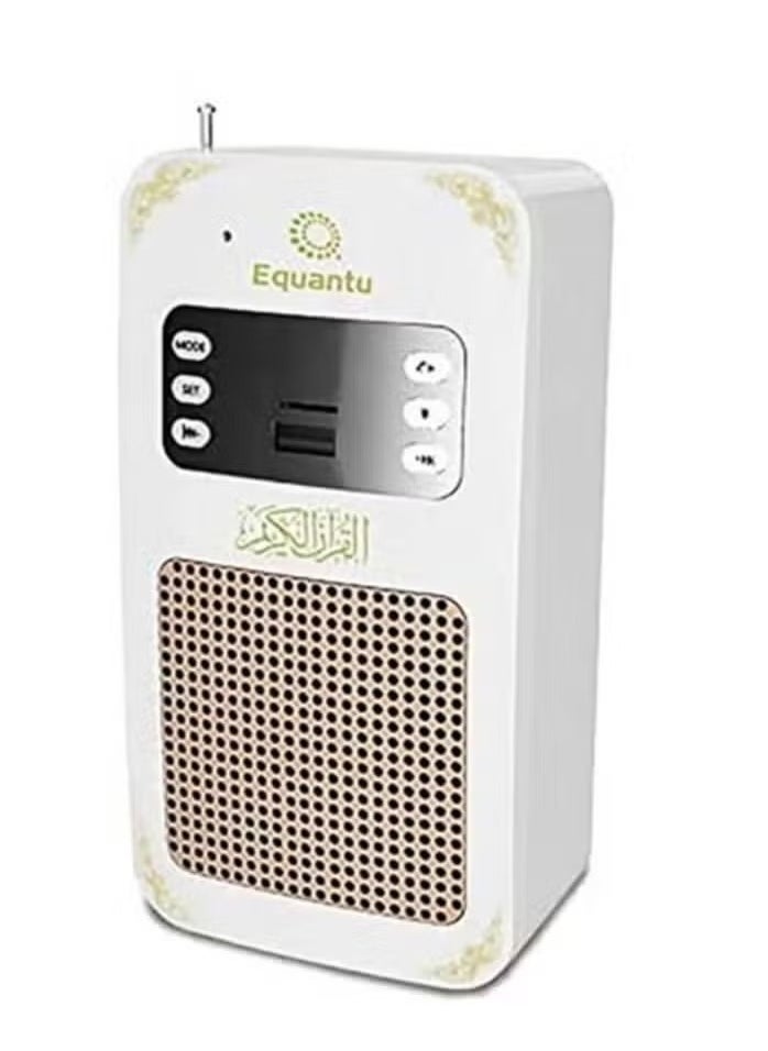 SQ669 Portable Small Bluetooth Speaker MP3 Arabic Translator Quran Player with USB Jack, High-Quality Sound, Compact Design for Home & Travel, Ideal for Listening to Quran Recitations, Islamic Lectures, Music, and More – White