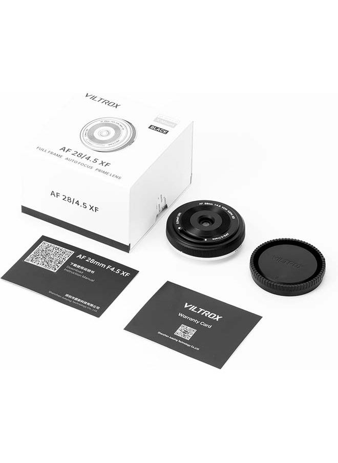 VILTROX 28mm f4.5 Pancake Lens Fuji x, AF 28mm f4.5 X Mount Lens for Fujifilm, Pancake Lens Fuji x Mount for Fujifilm X-T5 X-H2 X-T50 X-M5 X-T30 II X-Pro3 X-S20 X-E4