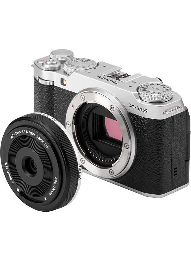 VILTROX 28mm f4.5 Pancake Lens Fuji x, AF 28mm f4.5 X Mount Lens for Fujifilm, Pancake Lens Fuji x Mount for Fujifilm X-T5 X-H2 X-T50 X-M5 X-T30 II X-Pro3 X-S20 X-E4