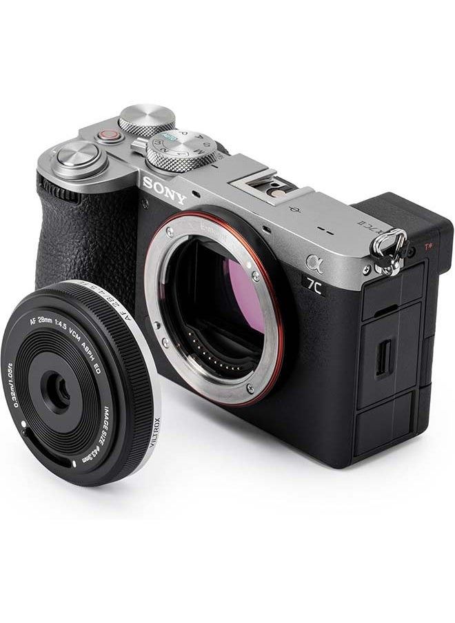 VILTROX 28mm f4.5 Pancake Lens for Sony E, Auto Focus 28mm f/4.5 FE Chips-Size Ultra-Thin Full Frame Lens for Sony E Mount