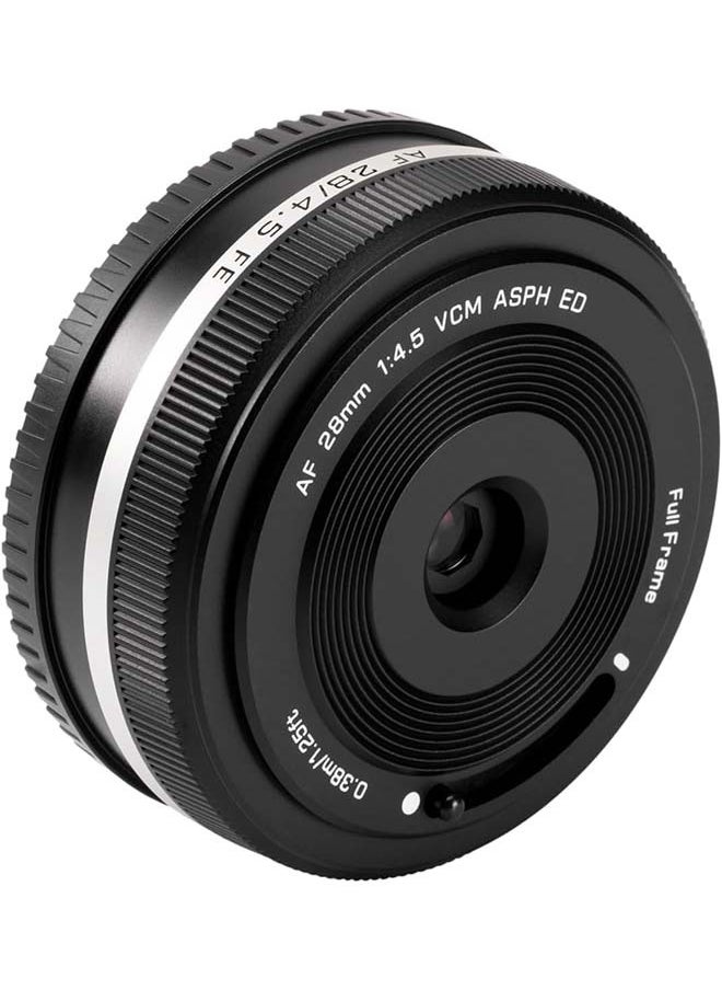 VILTROX 28mm f4.5 Pancake Lens for Sony E, Auto Focus 28mm f/4.5 FE Chips-Size Ultra-Thin Full Frame Lens for Sony E Mount
