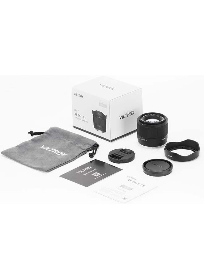 VILTROX AF 56mm f/1.7 E Lens for Sony, Sony Prime e Mount Lens 56mm f1.7 for Sony a7iv a7rv a6400 a6700 ZV-E10 (APS-C)