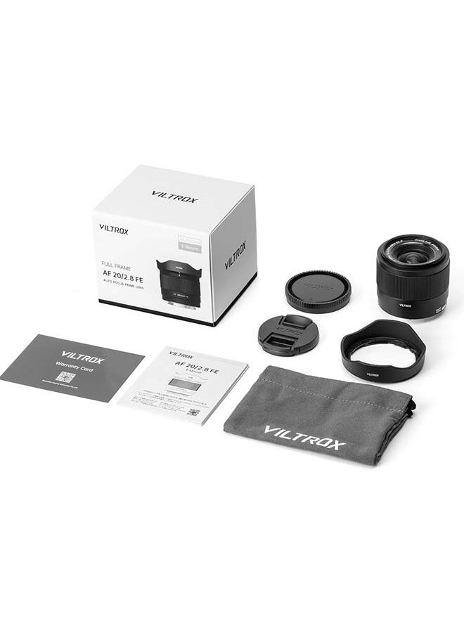 VILTROX 20mm f2.8 FE, 20mm f/2.8 e-Mount Full Frame AF Lens for Sony e Mount, Prime Wide Angle Lens for Sony e Mount a7cr a7cii a7c a6700 zv-e100 a6600 a6400 a7iv a7iii