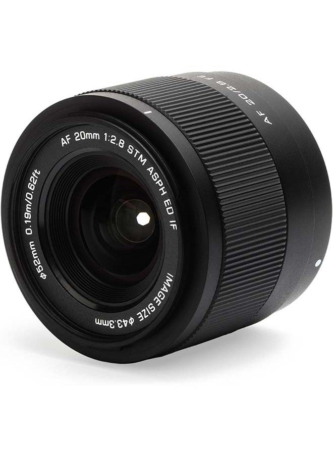 VILTROX 20mm f2.8 FE, 20mm f/2.8 e-Mount Full Frame AF Lens for Sony e Mount, Prime Wide Angle Lens for Sony e Mount a7cr a7cii a7c a6700 zv-e100 a6600 a6400 a7iv a7iii