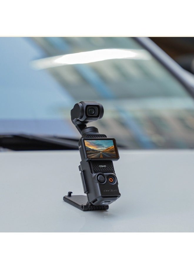 Magnetic Mount Stand For DJI Osmo Pocket 3,Pocket3 Protective Frame,Tripods & Monopods,Pocket3 accessory expansion adapter magnetic suction shell base,for desktop,vertical surface use,adjustable,black