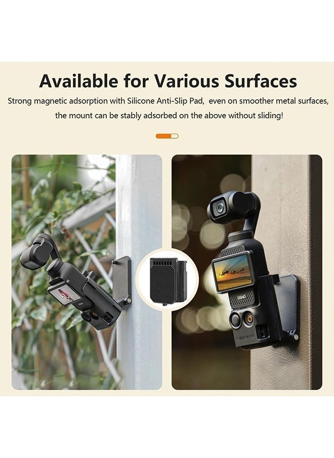 Magnetic Mount Stand For DJI Osmo Pocket 3,Pocket3 Protective Frame,Tripods & Monopods,Pocket3 accessory expansion adapter magnetic suction shell base,for desktop,vertical surface use,adjustable,black