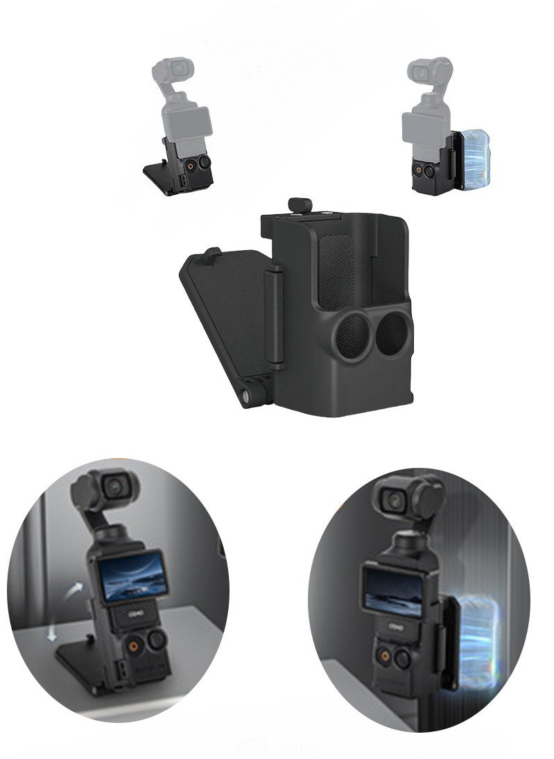Magnetic Mount Stand For DJI Osmo Pocket 3,Pocket3 Protective Frame,Tripods & Monopods,Pocket3 accessory expansion adapter magnetic suction shell base,for desktop,vertical surface use,adjustable,black
