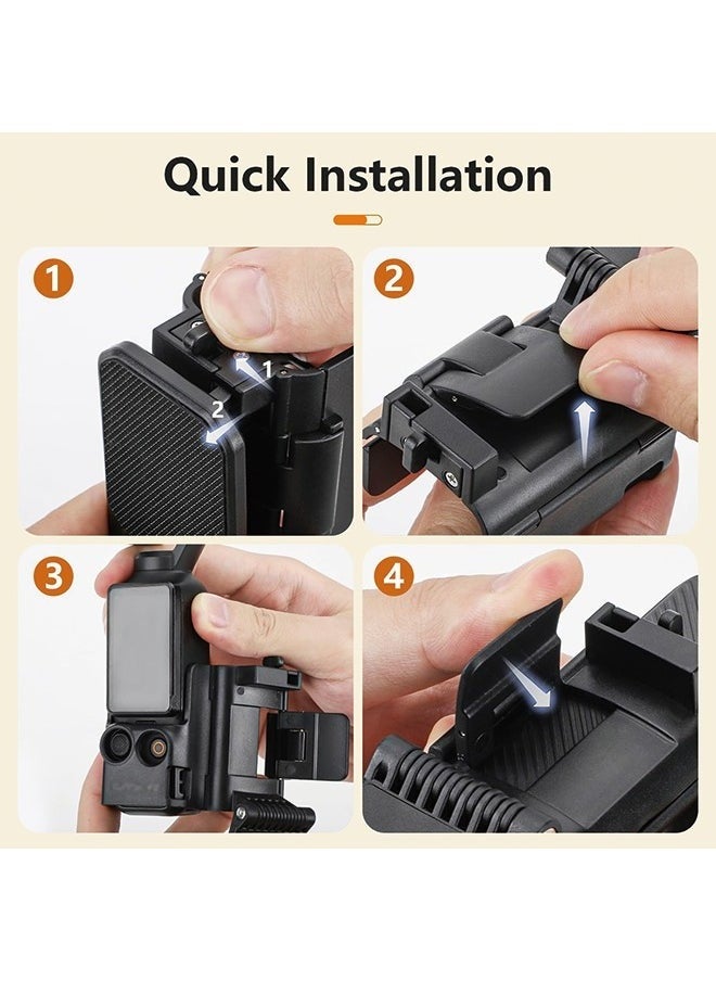 Magnetic Mount Stand For DJI Osmo Pocket 3,Pocket3 Protective Frame,Tripods & Monopods,Pocket3 accessory expansion adapter magnetic suction shell base,for desktop,vertical surface use,adjustable,black