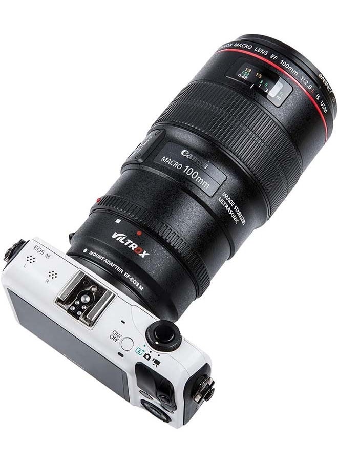 VILTROX EF-EOS M Lens Mount Auto Focus Adapter, Compatible with Canon EF/EF-S Lens to Canon EOS M (EF-M Mount) Mirrorless Camera Body EOS M100 M50 M3 M10 M6 M5