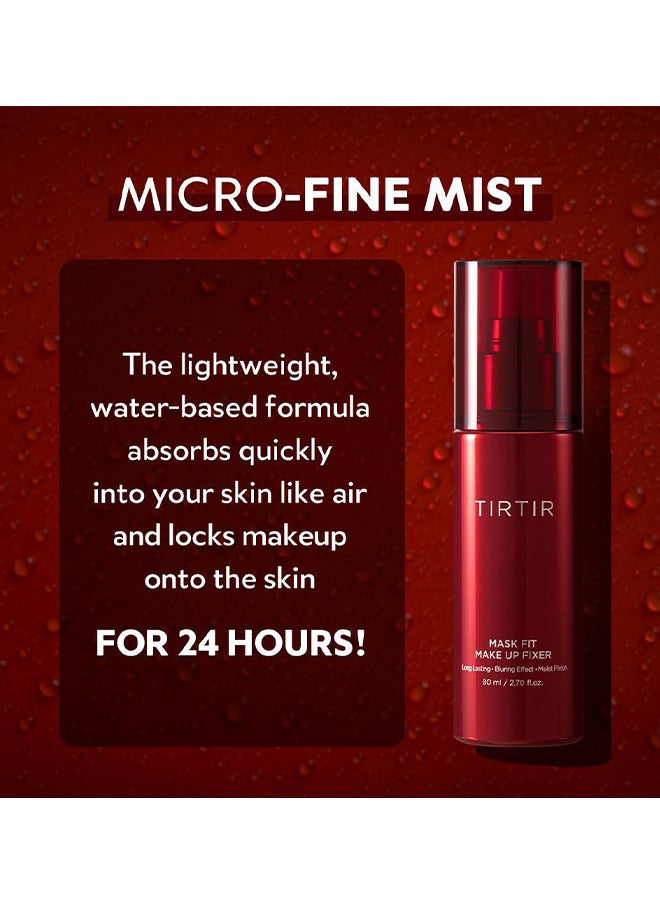 TIRTIR Mask Fit Make-Up Fixer, 24H Long Lasting Makeup Finishing Setting Spray, Lightweight And Non-Greasy, 80ml / 2.7 Fl Oz