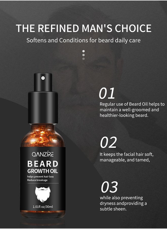 Beard Growth Oil Care, Stimulate Beard Growth Serum For Facial Hair Treatment, 30ml