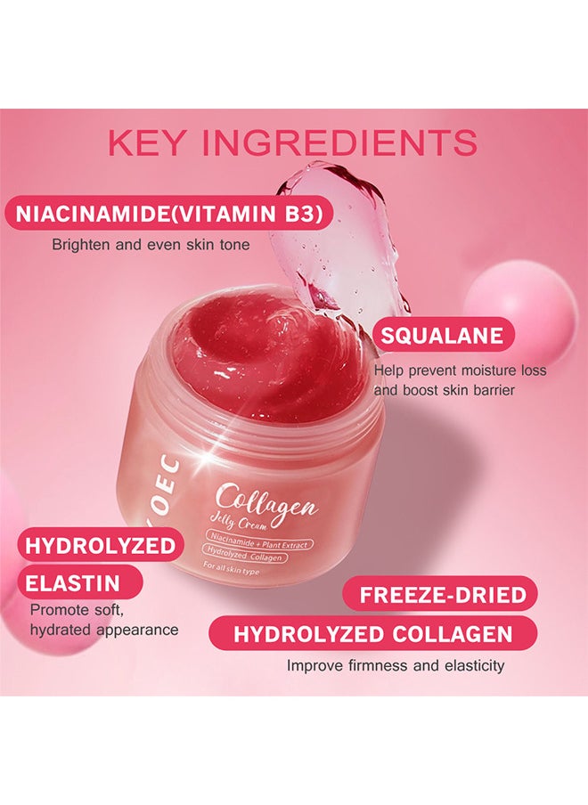 Collagen Jelly Cream, Boost Elasticity And Hydration, Reduce Fine Lines And Dullness, 100ml