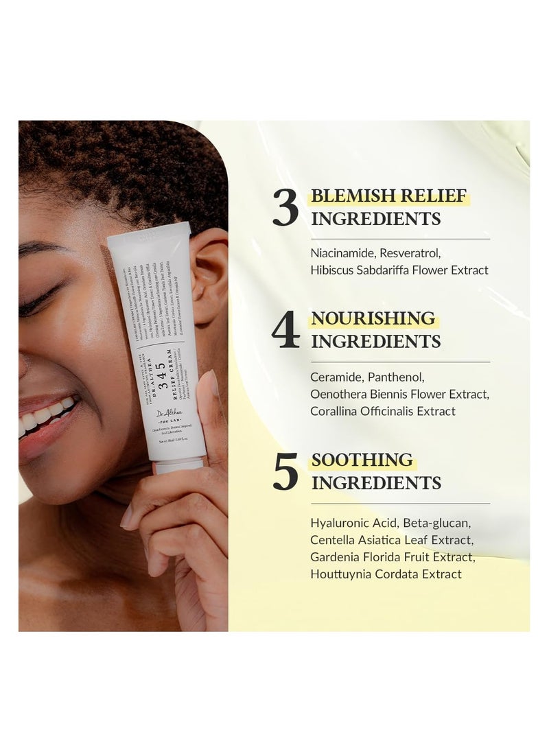 Dr.Althea 345 Relief Cream - Daily Face Moisturizer - Blemish Relief Care - Soothing Recovery & Moisture with Niacinamide - Panthenol - Korean Vegan Skin Care for All Skin Types (50ML/1.7 Fl Oz)