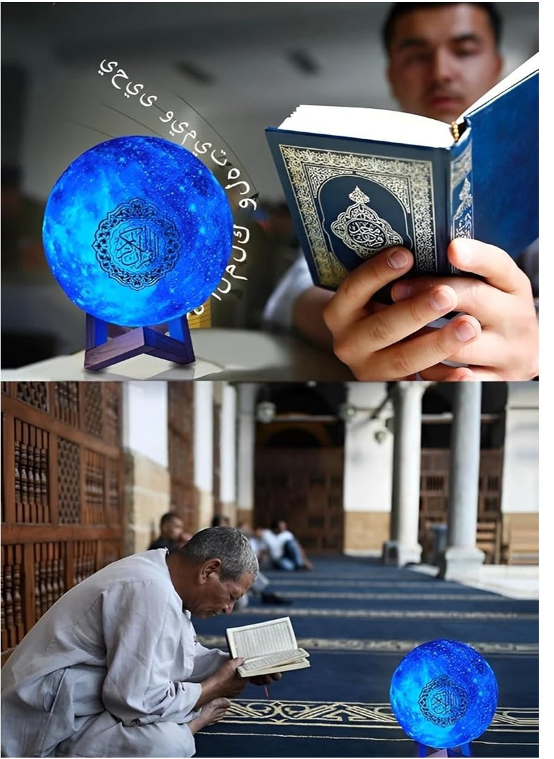 Portable Quran Speaker LED Night Light, Colorful Moon Lamp