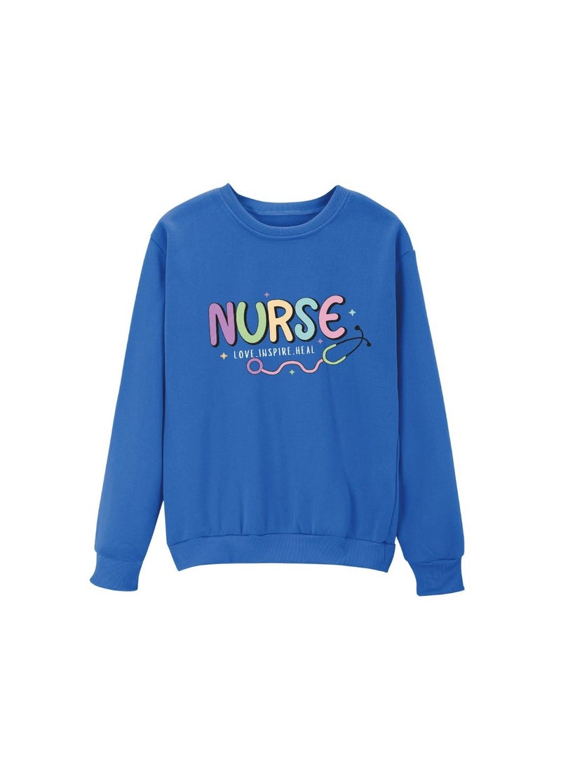 International Nurse Day Sweatshirt For Women-Full Sleeve|Cotton Fabric|Round Neck|Ideal For International Nurse Day,Sports
