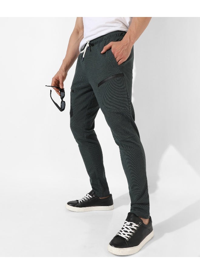 Men's Solid Charcoal Grey Regular Fit Trackpants