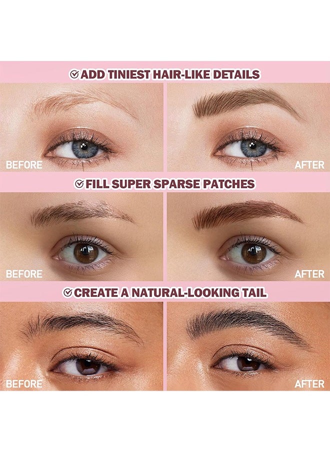Upgraded Liquid Microblading Eyebrow Pen, Teardrop Angled Micro Eyebrow Brush To Microblading Eyebrow, Hair-Like Strokes, Natural Easy To Color Long Lasting Quick Drying (#02Taupe)