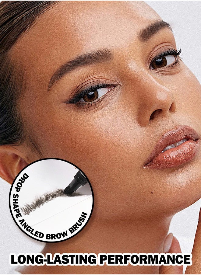 Upgraded Liquid Microblading Eyebrow Pen, Teardrop Angled Micro Eyebrow Brush To Microblading Eyebrow, Hair-Like Strokes, Natural Easy To Color Long Lasting Quick Drying (#02Taupe)