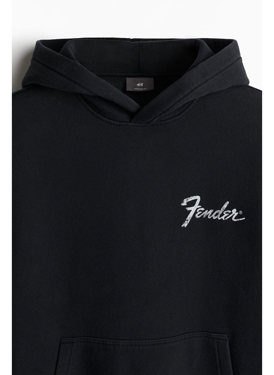 Oversized Fit Printed Hoodie