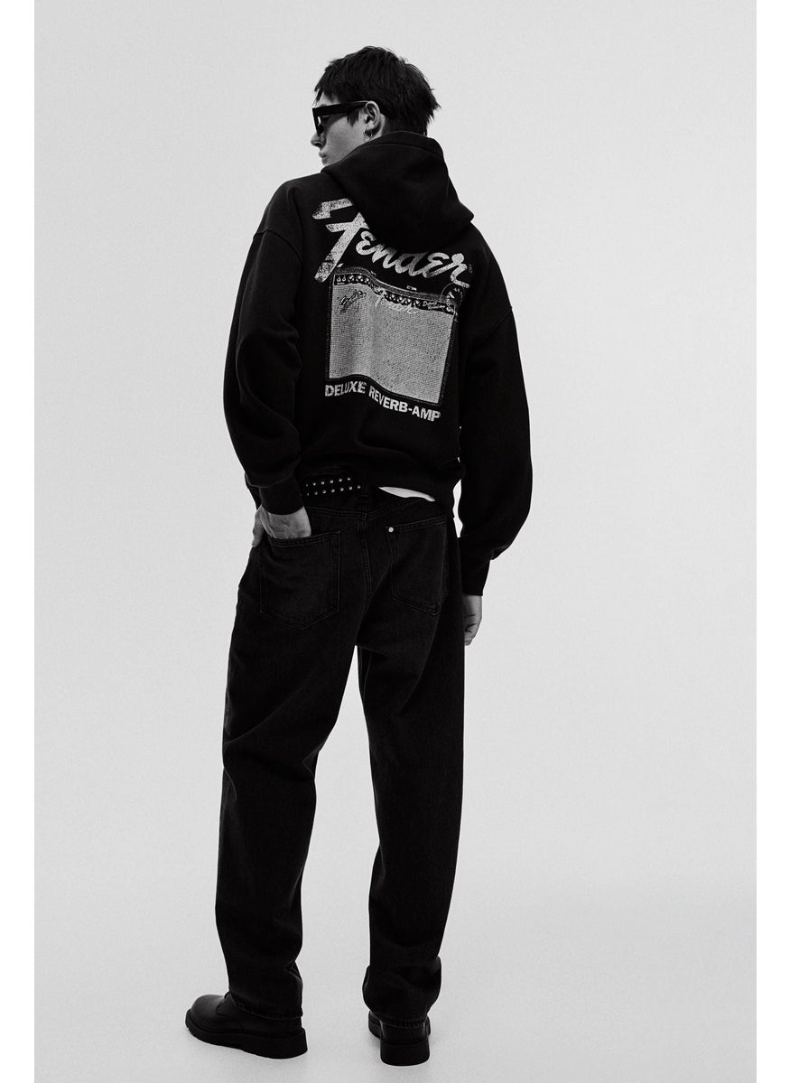 Oversized Fit Printed Hoodie