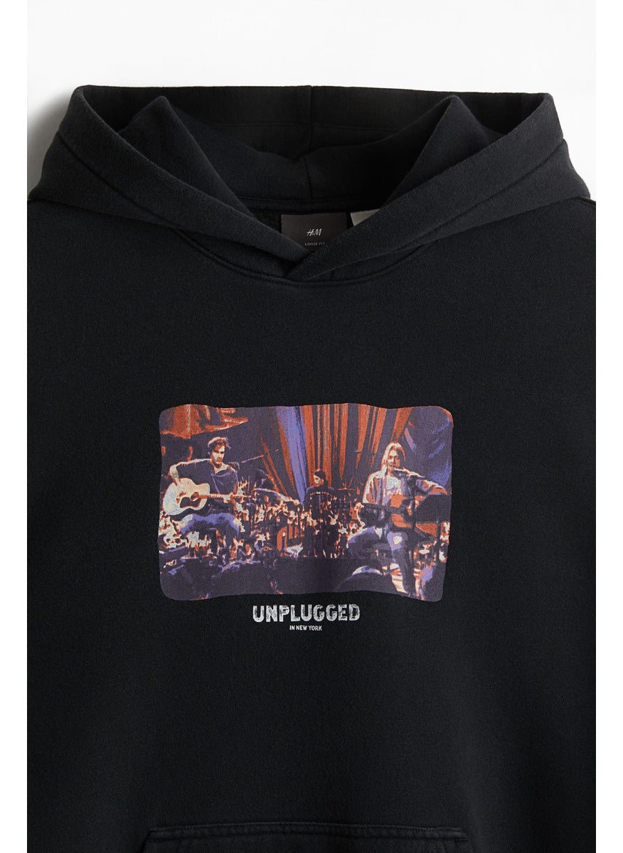 Relaxed Fit Nirvana Printed Hoodie