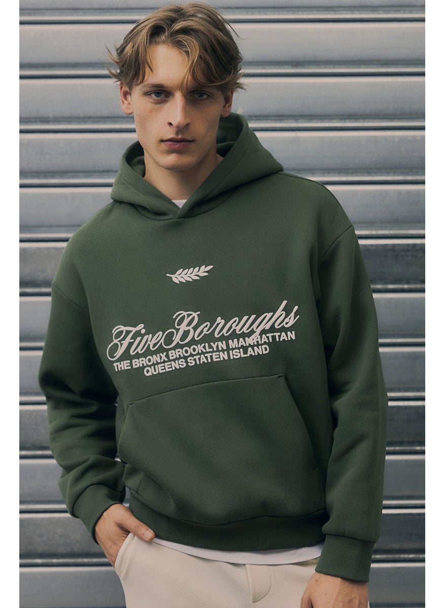 Loose Fit Printed Hoodie
