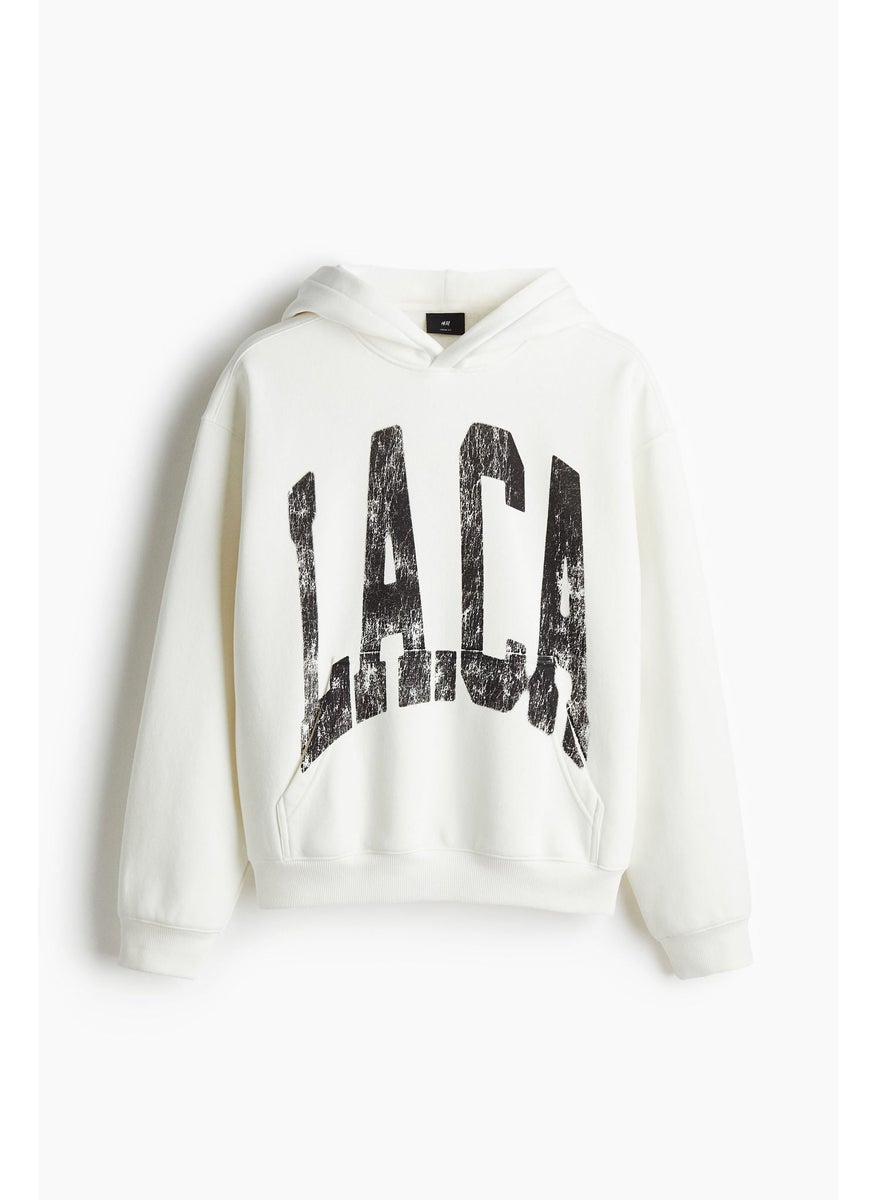 Loose Fit Printed Hoodie