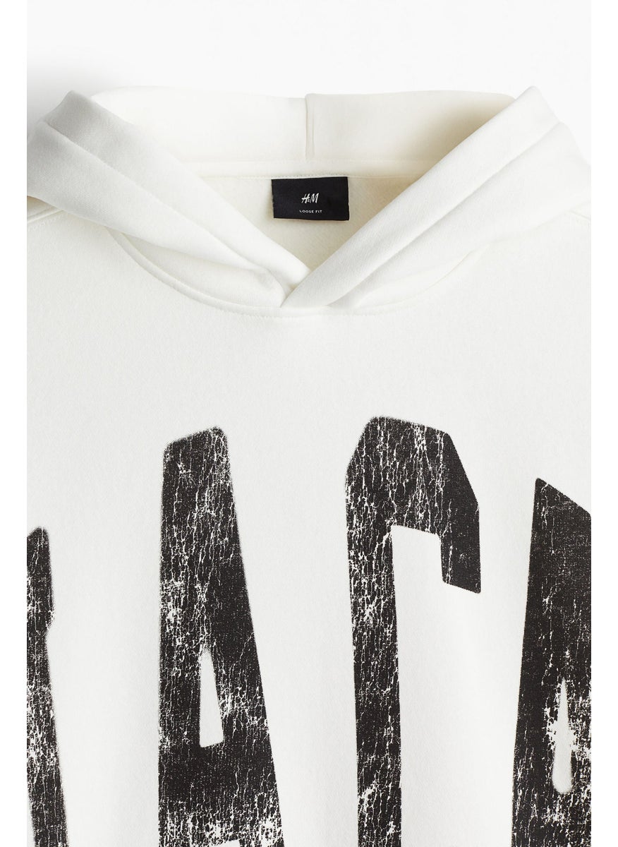 Loose Fit Printed Hoodie