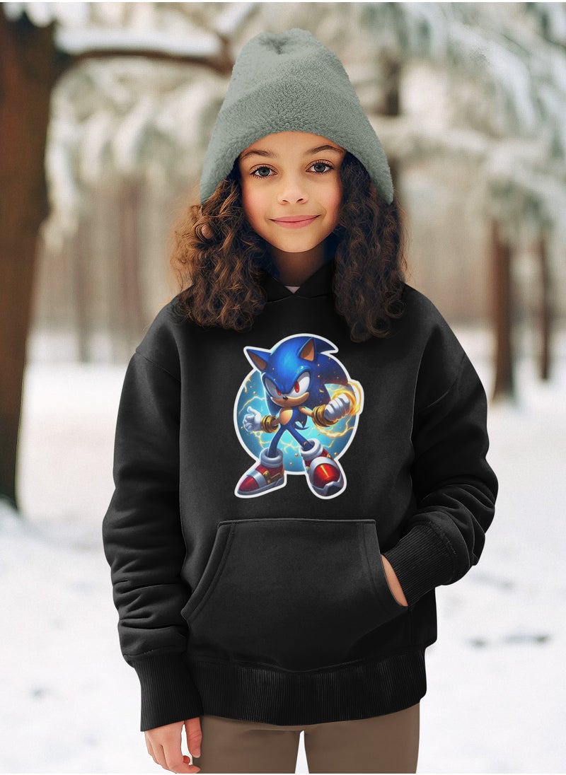 Sonic Graphic Design Hoodie In Black Hoodie