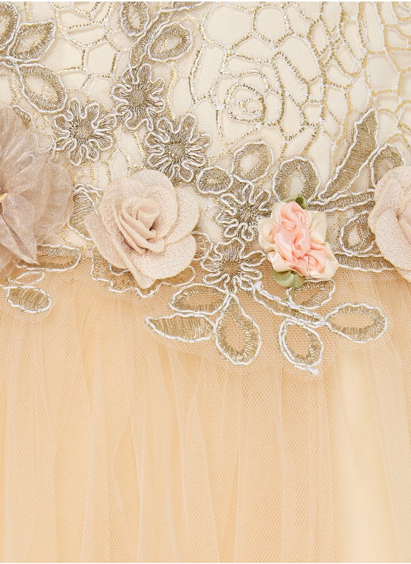 Champagne Lace And Tulle Dress