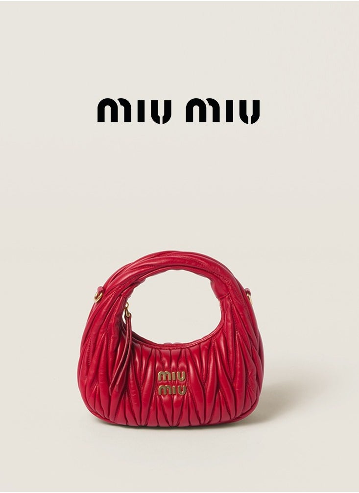 MIU Wander nappa leather hobo Shoulder Bag