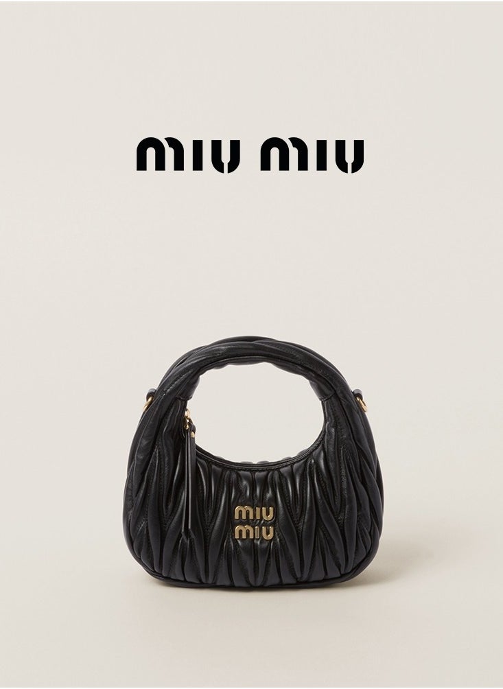 MIU Wander nappa leather hobo Shoulder Bag