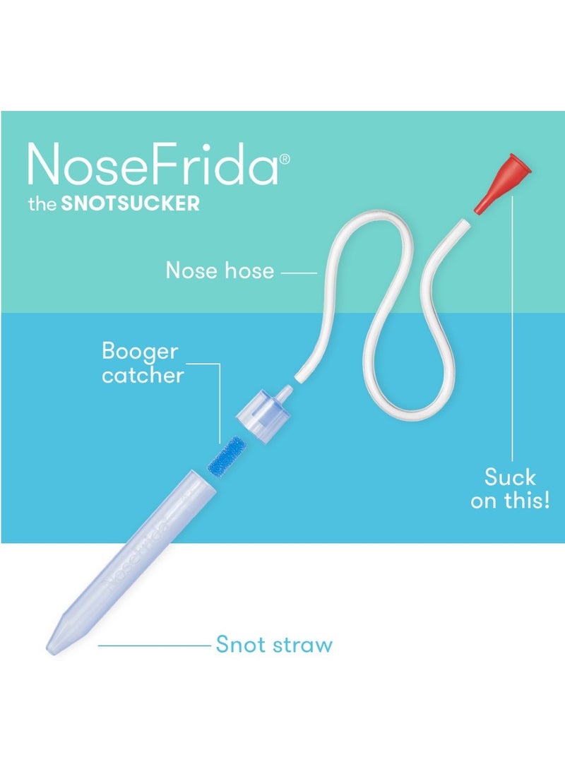 NoseFrida Snotsucker Nasal Aspirator | Made in Sweden | Baby Nose Cleaner with Hygienic Filters | BPA-Free, Safe & Easy to Clean | Pediatrician Recommended Mucus Remover